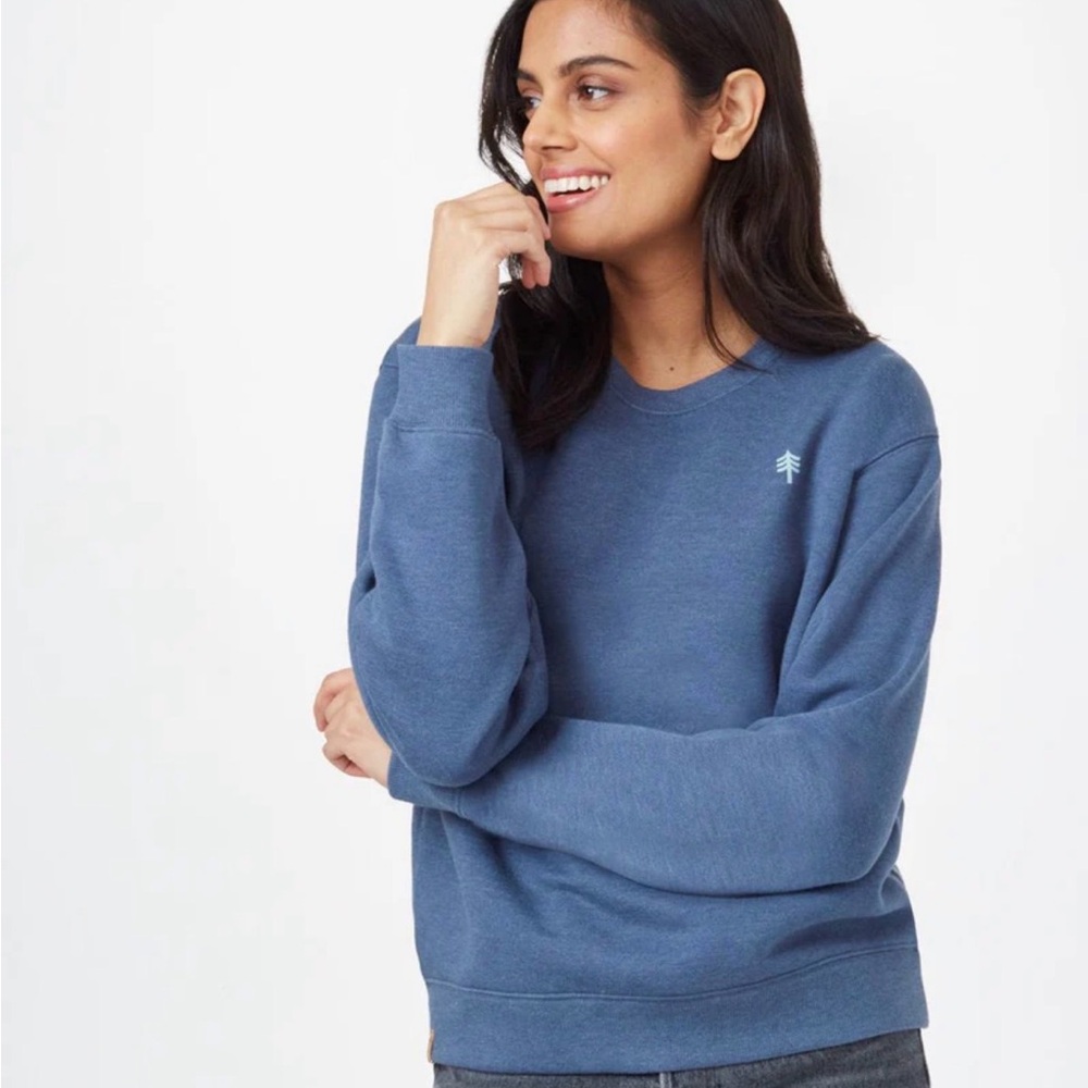 Tentree "Adventure Starts Here" Graphic Crewneck Sweater - Blue - Medium
